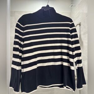 COS Cotton Striped Mockneck Sweater